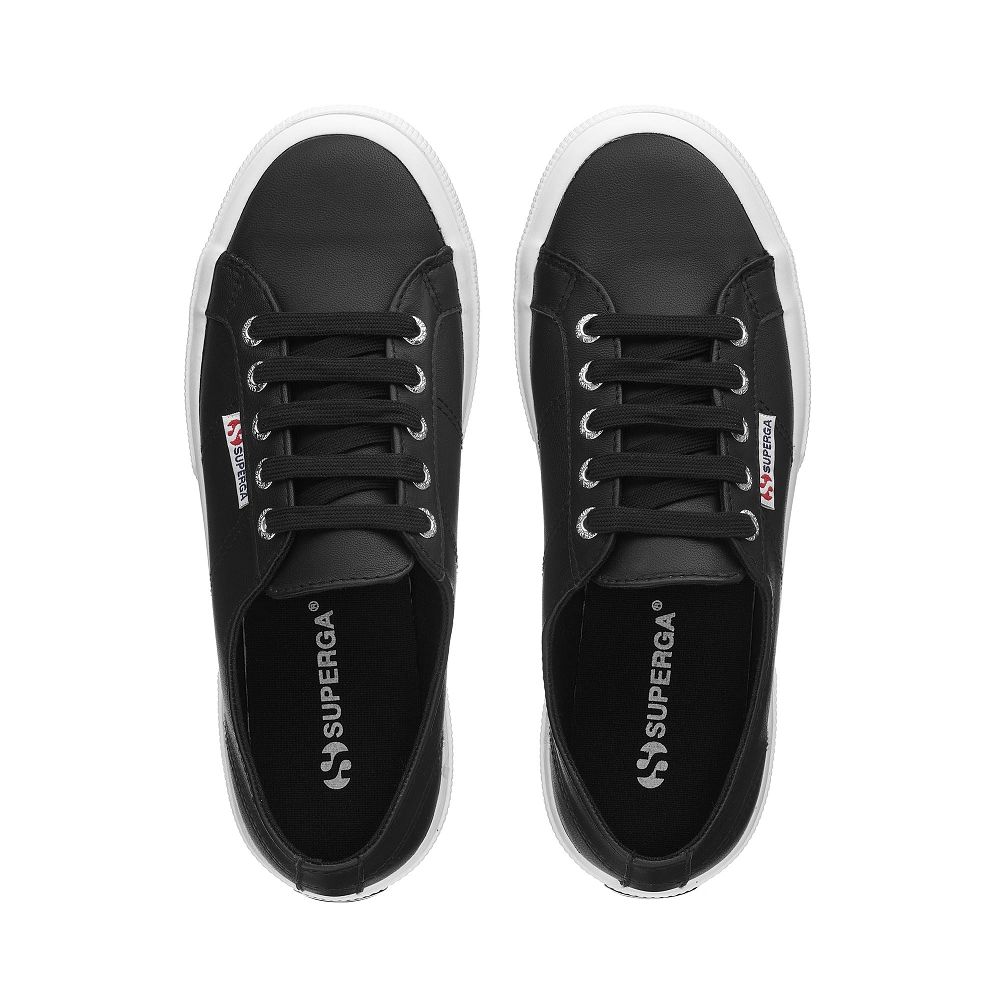 Superga 2750 Nappa Black Sneakers - Women's Sneakers USA | US6743398